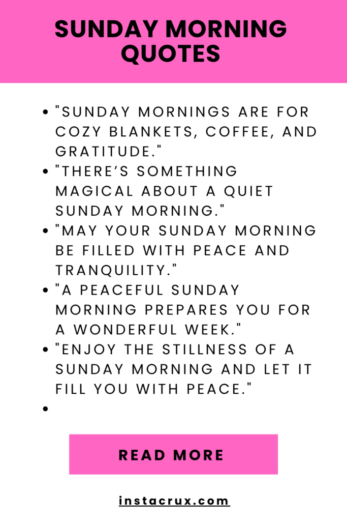 Sunday Morning Quotes