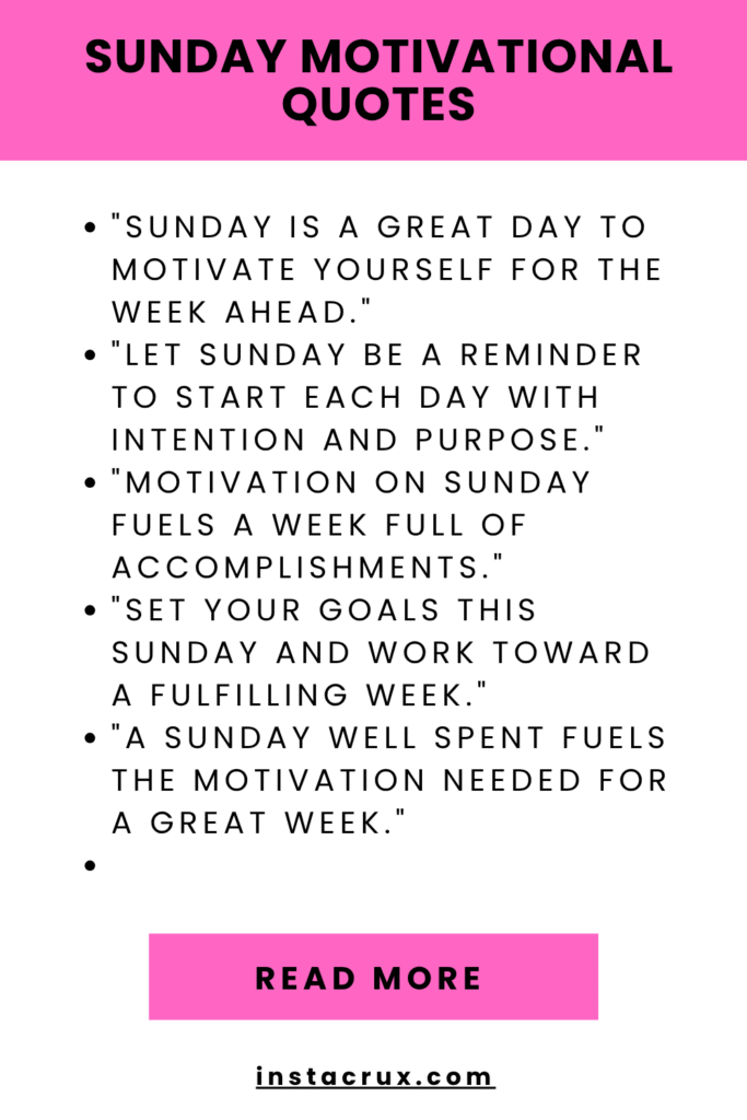 Sunday Motivational Quotes