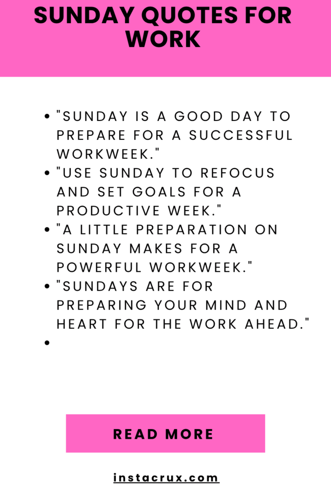 Sunday Quotes for Work