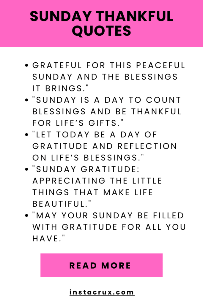 Sunday Thankful Quotes