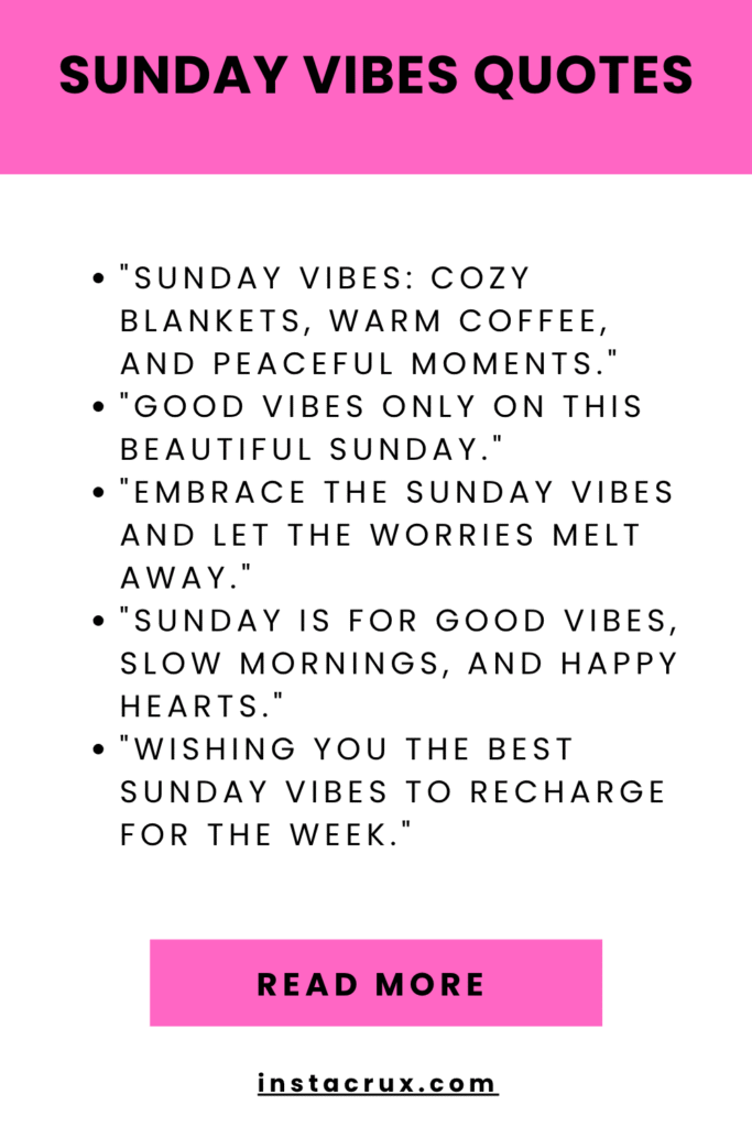 Sunday Vibes Quotes