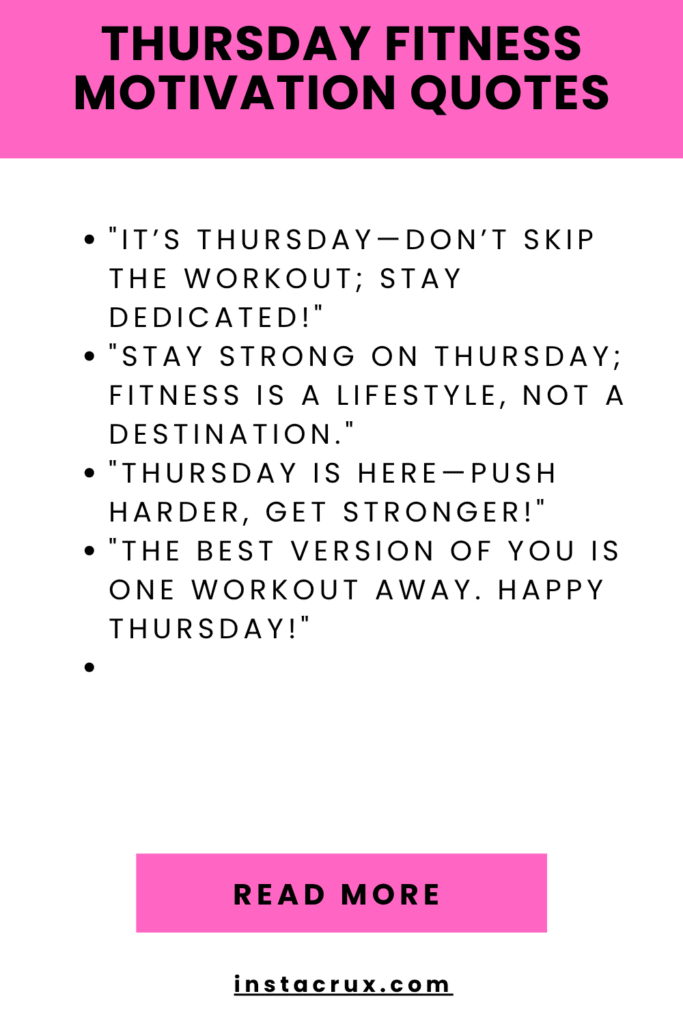 Thursday Fitness Motivation Quotes