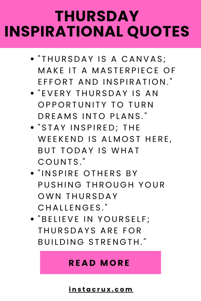 Thursday Inspirational Quotes