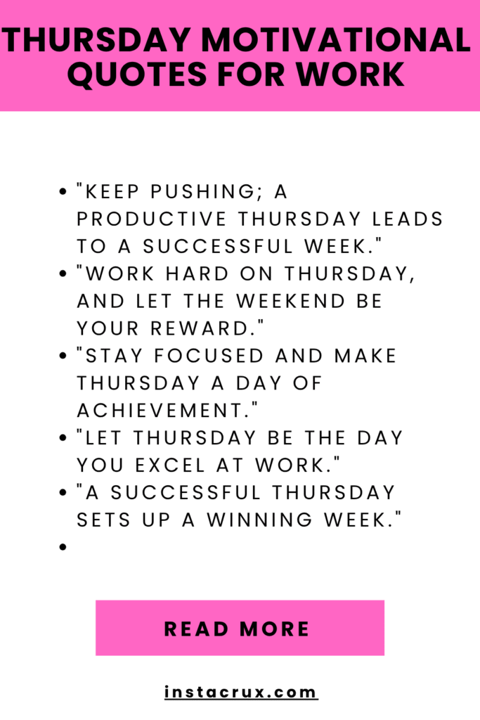 Thursday Motivational Quotes For Work