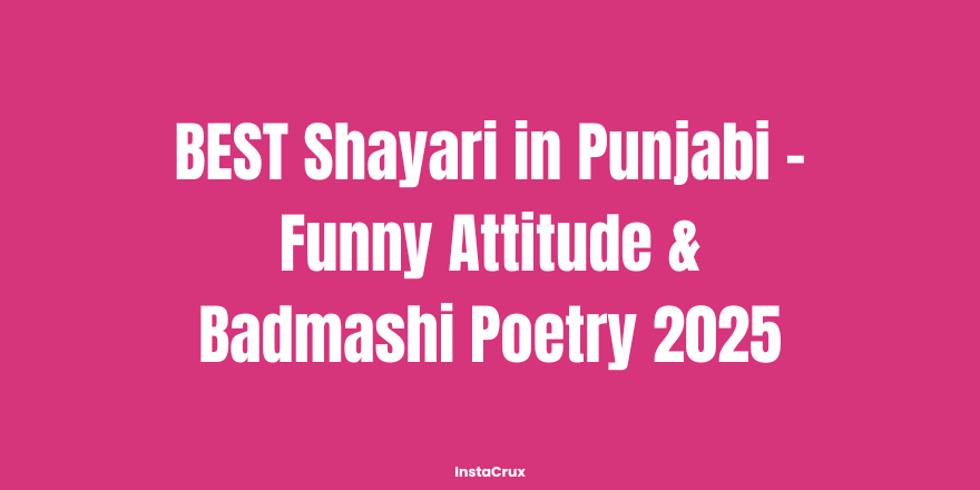 BEST Shayari in Punjabi - Funny Attitude & Badmashi Poetry