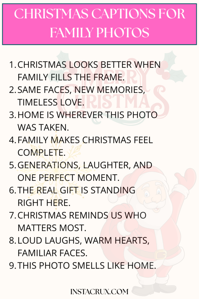 Christmas Captions for Family Photos