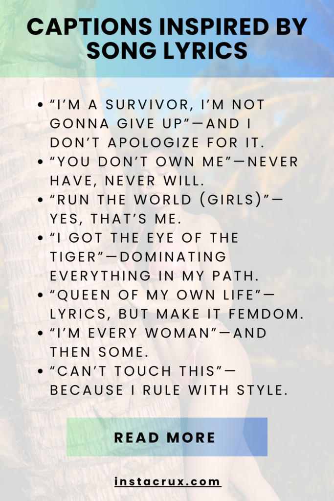 Captions Inspired by Song Lyrics