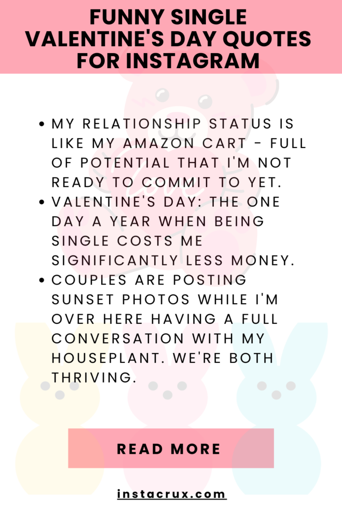Funny Single Valentine's Day Quotes For Instagram