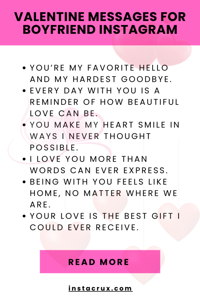 Valentine Messages For Boyfriend Instagram