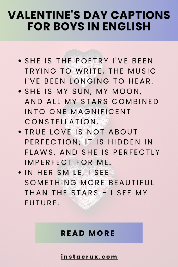 Valentine's Day Captions For Boys In English