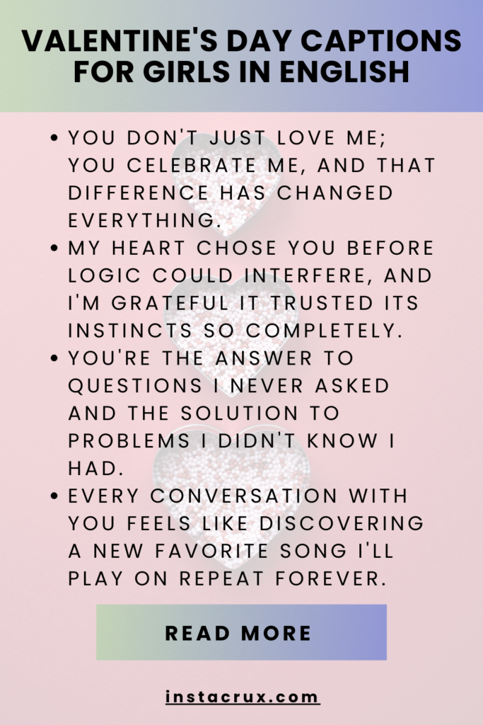 Valentine's Day Captions For Girls In English