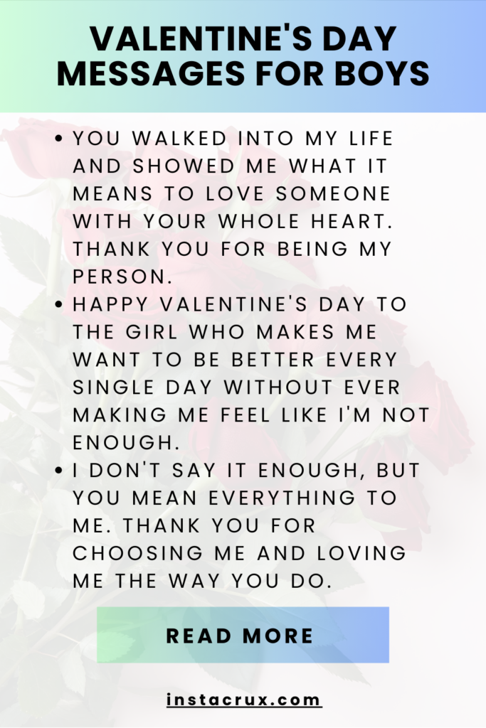Valentine's Day Messages For Boys