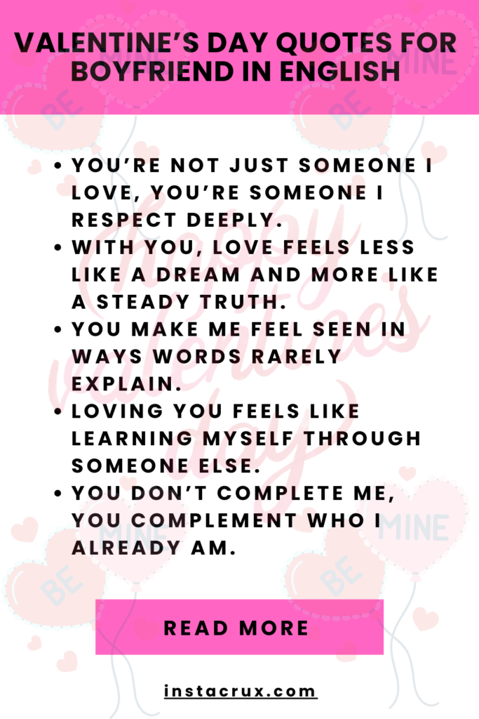 Valentine’s Day Quotes For Boyfriend In English