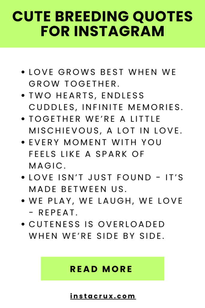 Cute Breeding Quotes for Instagram