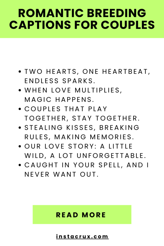 Romantic Breeding Captions for Couples