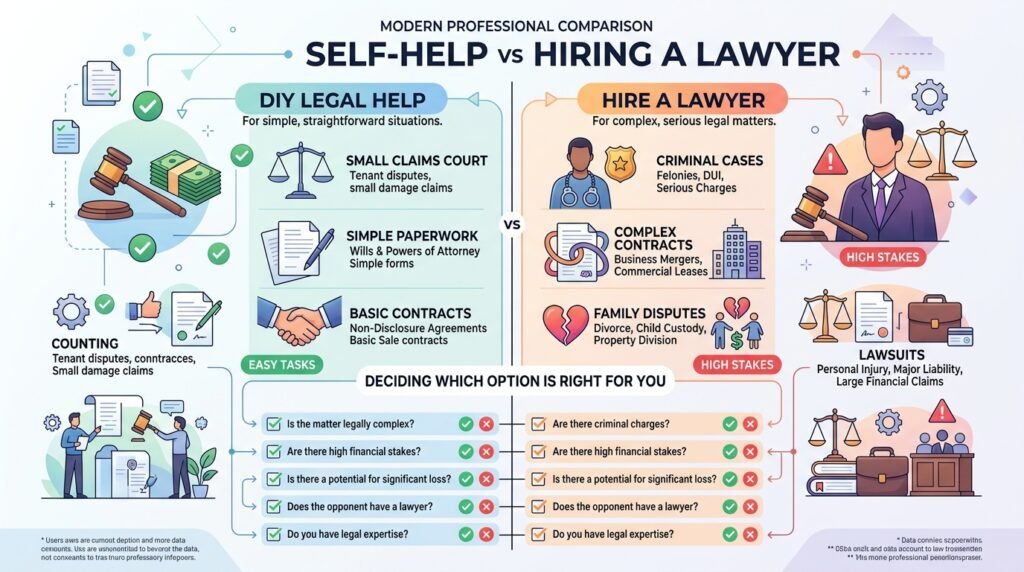 Self-Help vs Hiring a Lawyer What Should You Choose